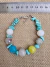 Pulsera Regulable de Bolas de Piedra y Escallas Turquesa Reconstituida Pul60 (1 unidad)