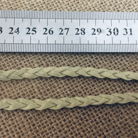 Cordón de Gamuza Trenzado 6mm Natural (1 metro) - comprar online