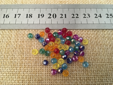 Donas de Cristal Siete Chakras 4mm (56 unidades)