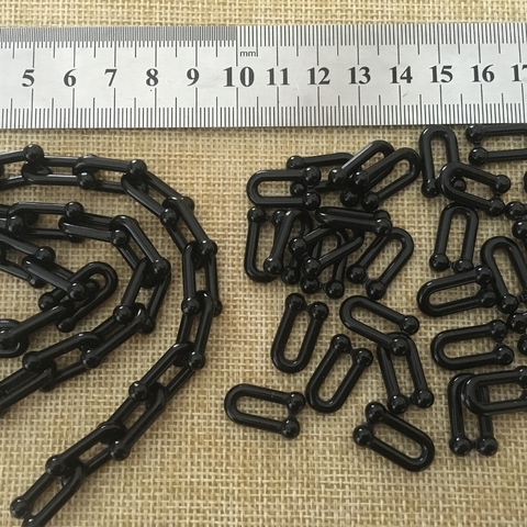 Eslabones de Cadena Acrílica Color Negro C1 (60 unidades-72cm)