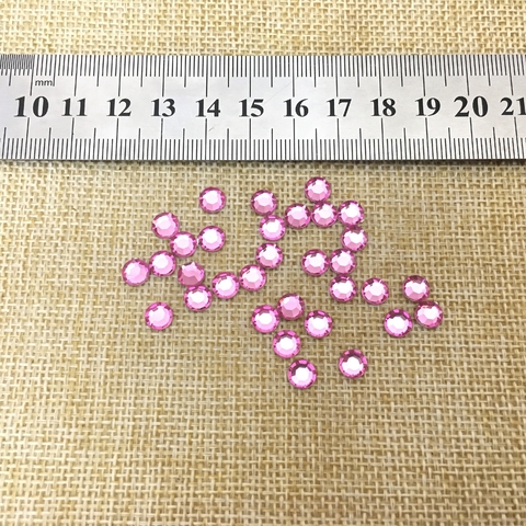 Gema Acrílica para Pegar 6mm Rosa Brillo (30 unidades)