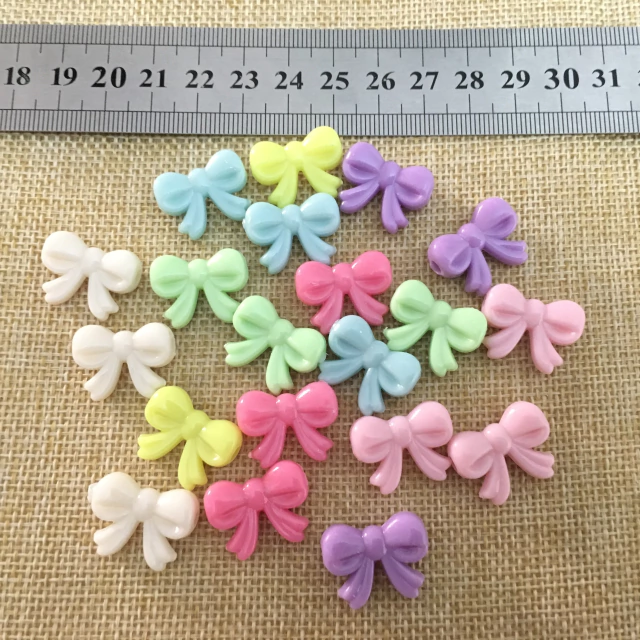 Cuentas colores pastel moño 20 unidades