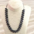 Collar de Cristal de Roca Entrelazado color Peltre (1 unidad)