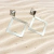 Aros de Acero Blanco Colgante Cuadrados AAB11 (1 par)