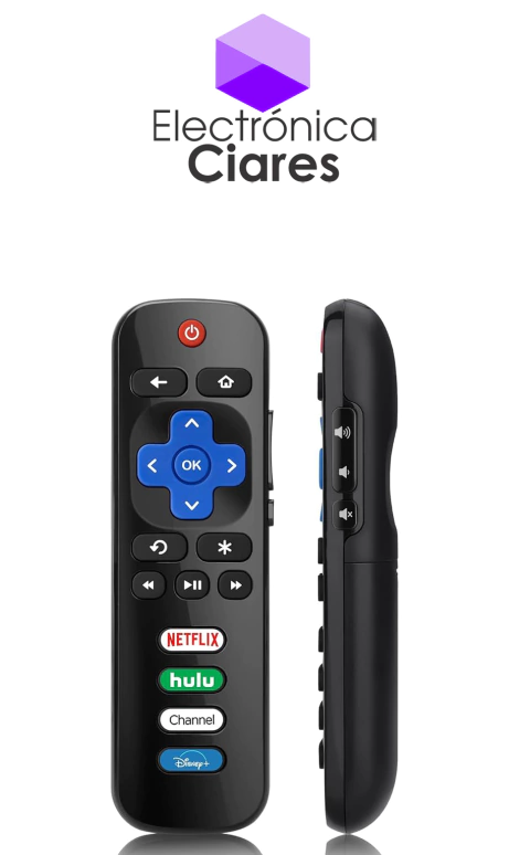 CONTROL REMOTO ROKU TV ALTERNATIVO CON 4 ACCESOS DIRECTOS - LLEVA 2 PILAS AAA NO INCLUIDAS - SOLO ROKU TV - NO FUNCIONA CON ROKU EXPRESS SERIE 3900 3920 3930 3941 3960