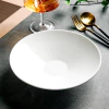 Prato de Sobremesa Oval Branco em Cerâmica