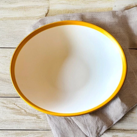 Prato Fundo Branco com Borda Dourada - comprar online