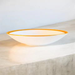 Prato Fundo Branco com Borda Dourada - Mais Vida e Decor