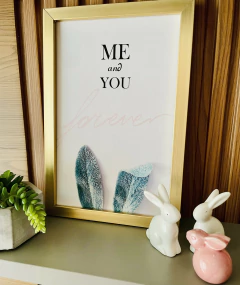 Quadro Decorativo Com Moldura Dourada - Mais Vida e Decor