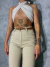 CALÇA MOM BEGE