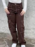 CALÇA CARGO PESPONTO MARROM FEMININA - Novo Estilo Store