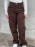 CALÇA CARGO PESPONTO MARROM FEMININA - comprar online