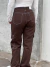 CALÇA CARGO PESPONTO MARROM FEMININA - loja online