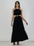 VESTIDO YOU FRESH MIDI RECORTES PRETO - comprar online