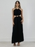 VESTIDO YOU FRESH MIDI RECORTES PRETO na internet
