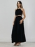 VESTIDO YOU FRESH MIDI RECORTES PRETO - Loja Mood Style