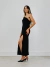 VESTIDO YOU MIDI ASSIMÉTRICO COM FENDA PRETO na internet