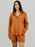 CAMISÃO ALFAIATARIA LINHO MANGA LONGA CARAMELO