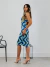 VESTIDO COLOR CUT-OUT FRANZIDO AZUL - comprar online