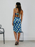 VESTIDO COLOR CUT-OUT FRANZIDO AZUL na internet