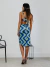 VESTIDO COLOR CUT-OUT FRANZIDO AZUL na internet