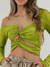 CROPPED COLOR CUT-OUT MANGA LONGA VERDE LIMÃO - Loja Mood Style