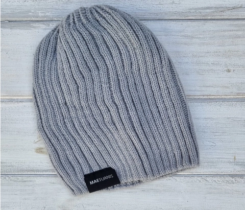 Gorro de Lana Tejido Gris