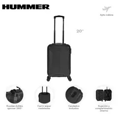 Valija Cabina Carry On 20 Pulgadas C/Negro - Hummer
