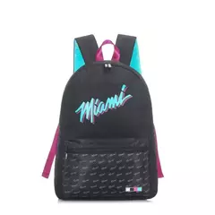 Mochila Escolar/Urbana Miami Heat Negro/Turquesa Licencia Oficial - NBA en internet