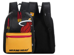 Mochila Escolar/Urbana Miami Heat Negro/Amarillo Licencia Oficial - NBA