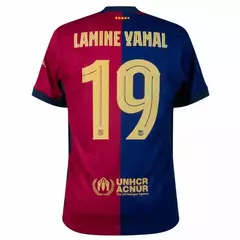 Kit Barcelona FC Titular 2024/25 #19 Lamine Yamal + Parches UEFA Infantil - Nike - comprar online