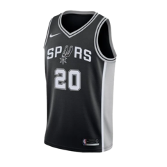 Musculosa San Antonio Spurs #20 Ginóbili C/ Negro - Adulto - comprar online