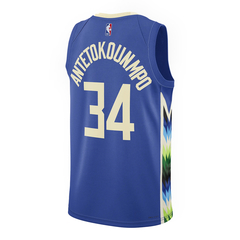 Musculosa Milwaukee Bucks Azul #34 Antetokounmpo - Adulto en internet