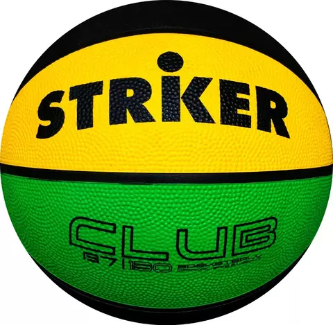 Pelota Basquet Club N7 Tricolor Negro/Amarillo/Verde - Striker