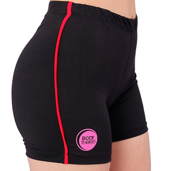 Calza Corta Bodytherm Voley Deportiva C/ Negro Ribete Rojo - Mujer