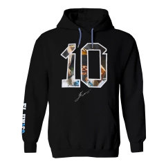 Buzo Hoodie Deportivo Modelo "Messi 10" C/ Negro - Adulto