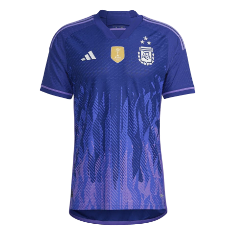 Camiseta AFA Selección Argentina Suplente Adidas 3 Estrellas 2022 + Parche Campeón del Mundo - Adulto