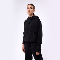 Buzo Hoodie Deportivo Basset Modelo Tokio C/ Negro - Mujer