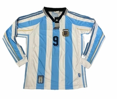 Camiseta Argentina titular 1998 manga larga #9 Batistuta