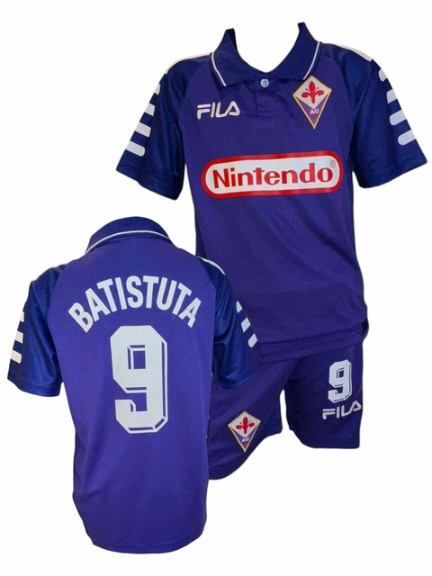 Kit Fiorentina Titular 1998/99 #9 Batistuta Infantil- Fila