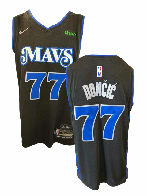 Musculosa Basquet Dallas Mavericks City Edition C/Negro #77 Doncic - Nike