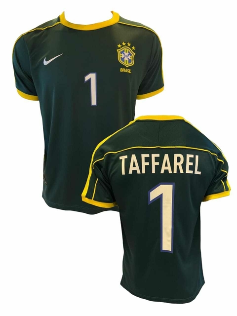 Camiseta Brasil Arquero 1998 #1 Taffarel C/ Verde - Nike