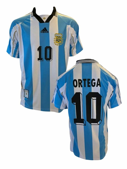Camiseta Argentina Titular 1998 #10 Ortega - Adidas
