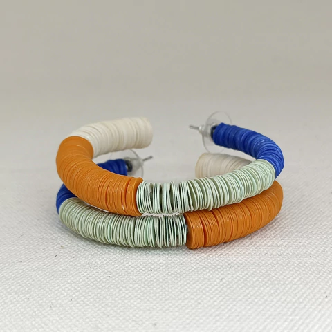 Brinco de Argola Grande Paetê Multicolorido - estúdio marcha - comprar online