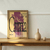 Quadro decorativo da obra "Carrranca" de Thiago Barletta, com uma composição artística em tons de roxo e amarelo.