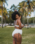 Hotpants Trancoso dupla face - preto / off white - comprar online