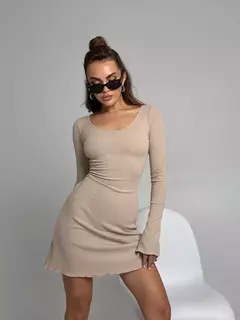 Vestido corset corto BEIGE - Edna Modas