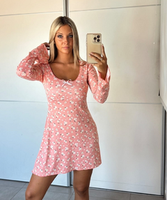 Vestido coquette oxford