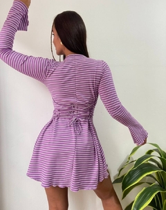 Vestido corset rayado - comprar online
