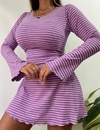Vestido corset rayado